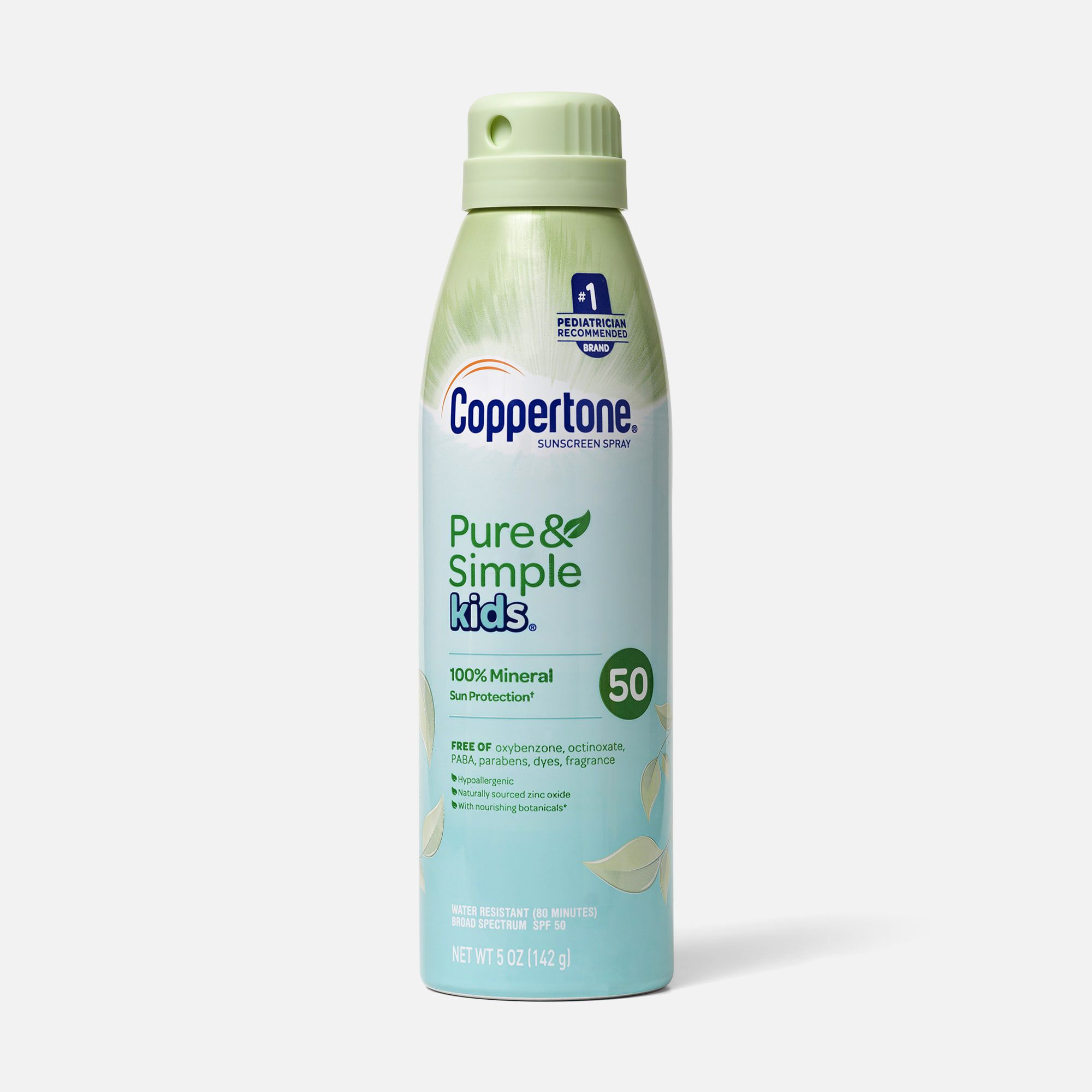 Coppertone Pure & Simple Kids Sunscreen Spray, SPF 50, 5 oz., , large