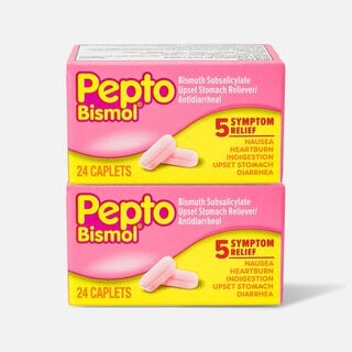 Pepto Caplets, Unflavored, 24 ct. (2-Pack), , large