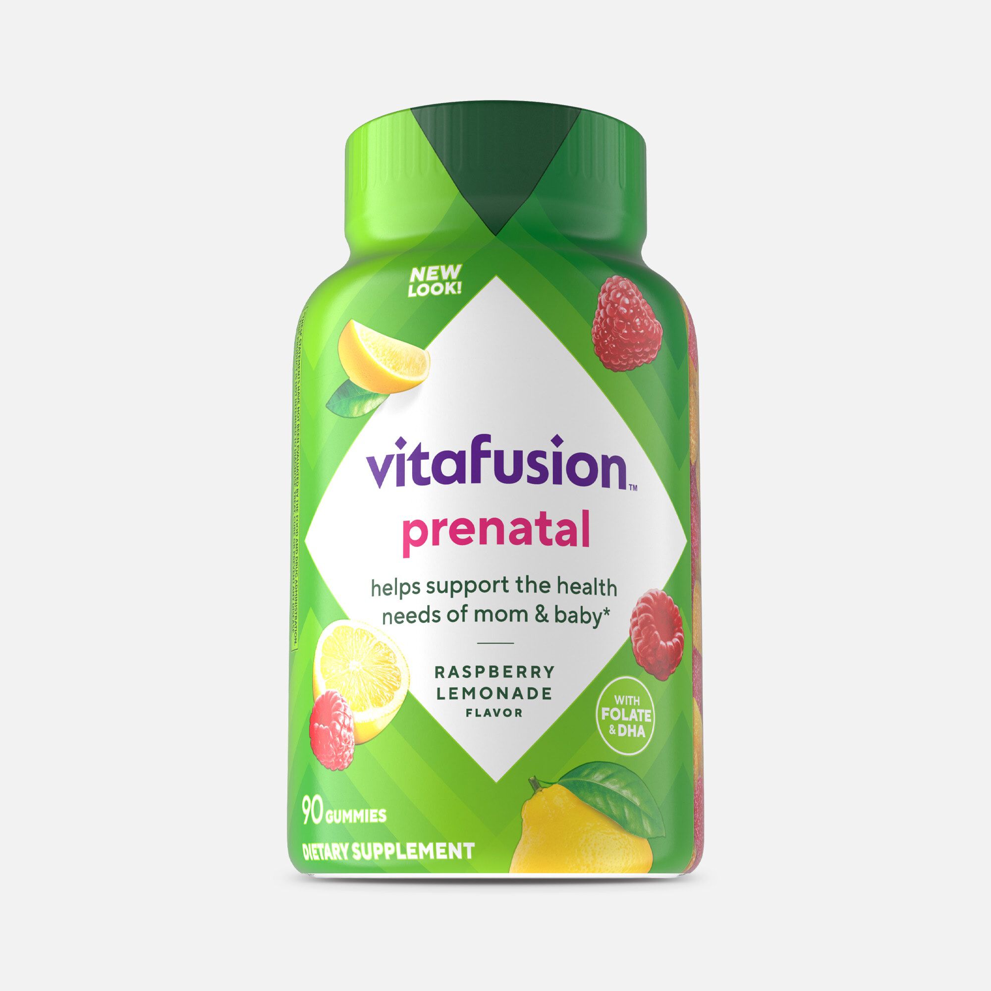 Vitafusion PreNatal Gummy Vitamins, Berry, Lemon and Cherry, 90 ct., , large