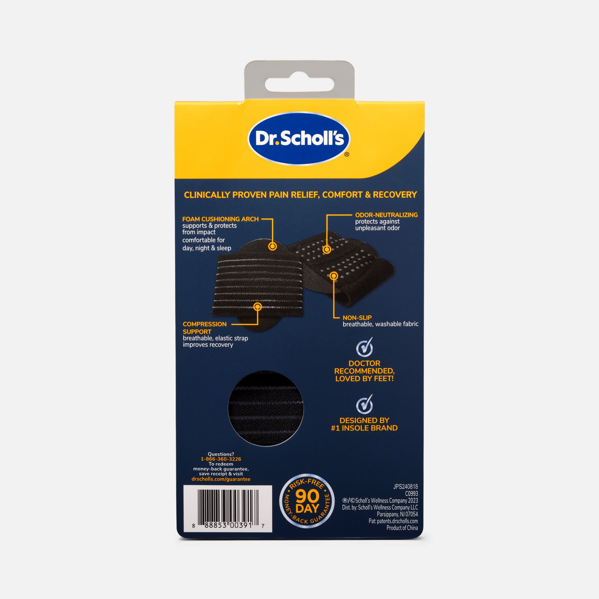 Dr. Scholl’s Plantar Fasciitis and Achy Feet Relief Arch Support Sleeve, One Pair, , large