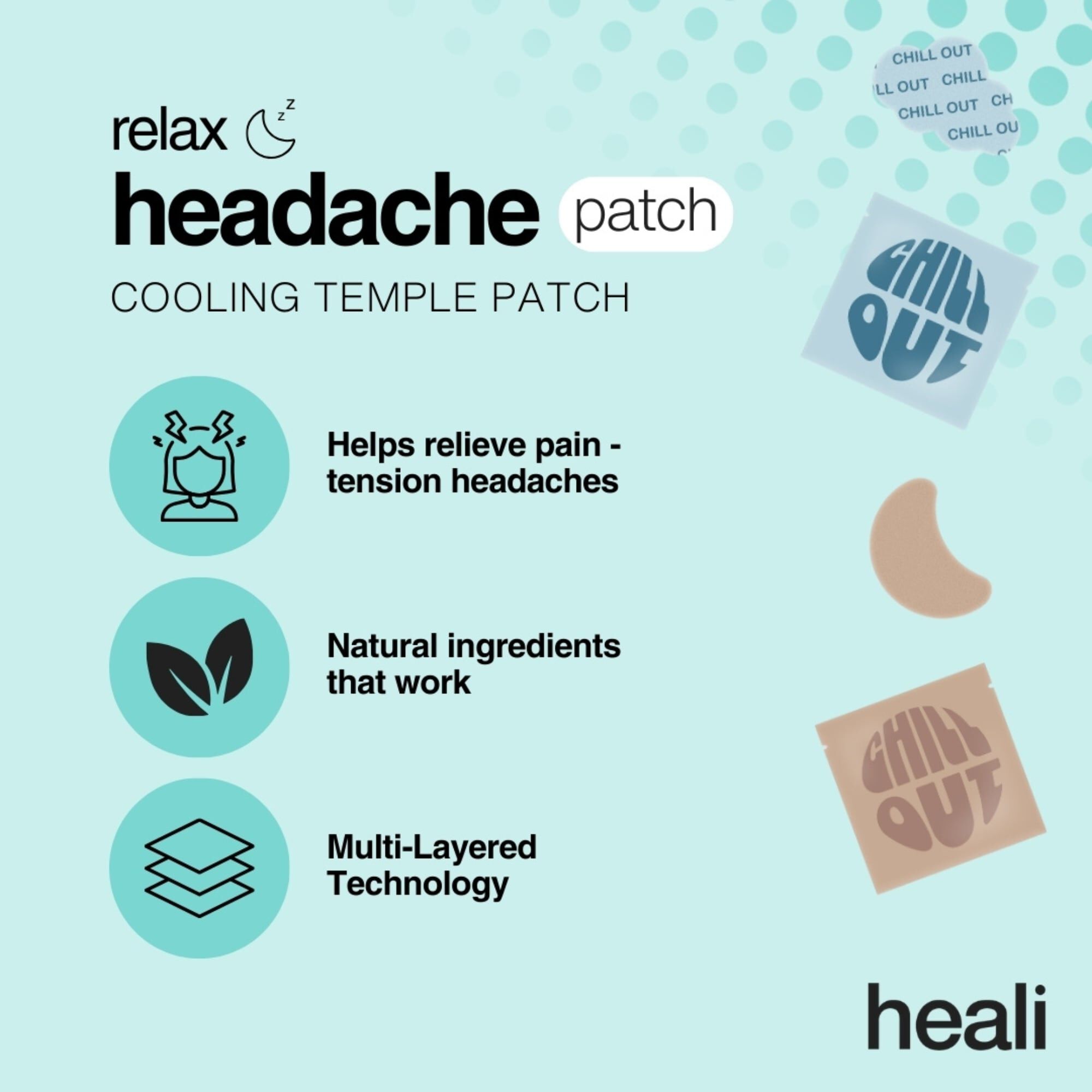 Heali Relax Headache Patch, 12 ct., , large