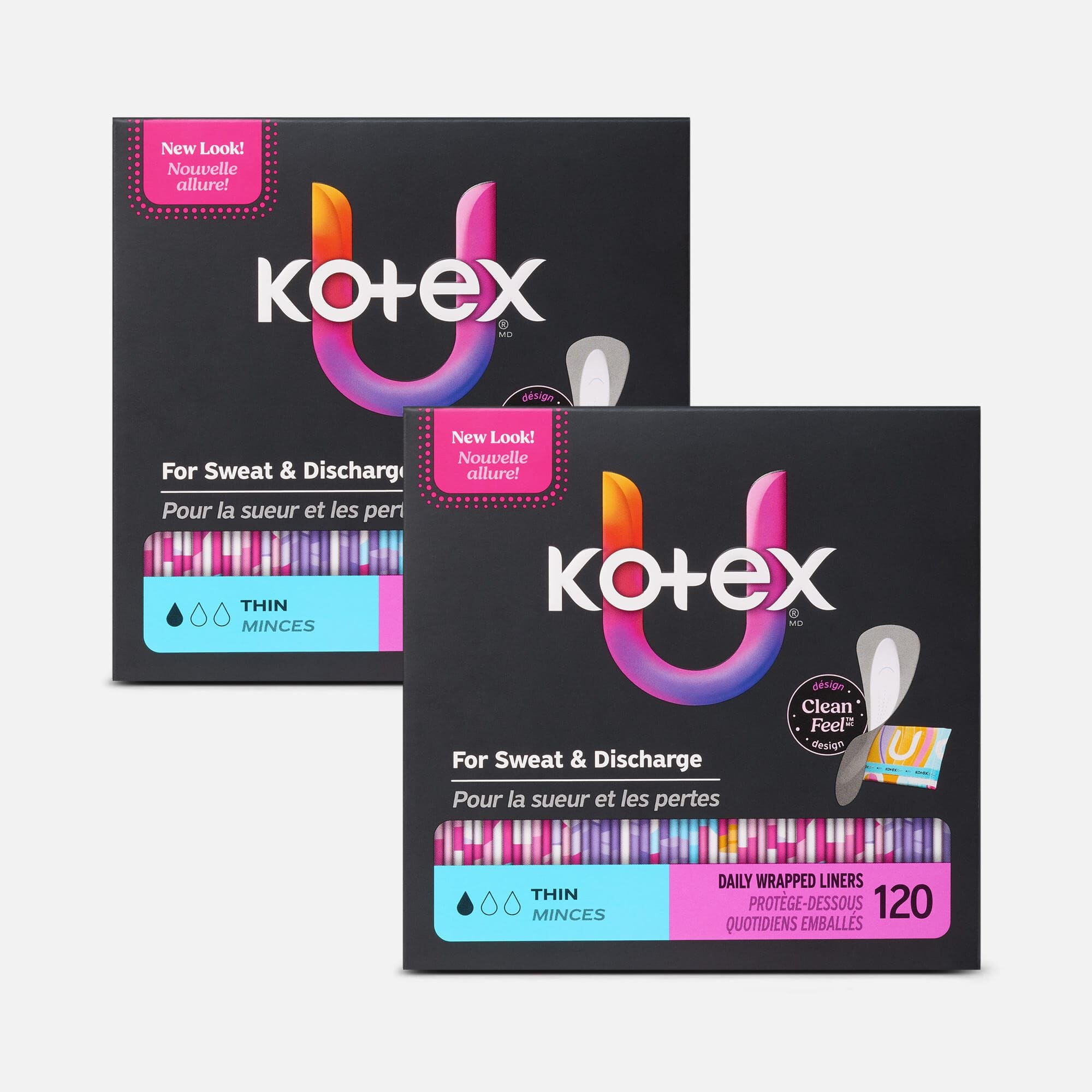 Kotex® Daily Wrapped Liners, Light Absorbency, Thin, 120 ct. (2 pack)