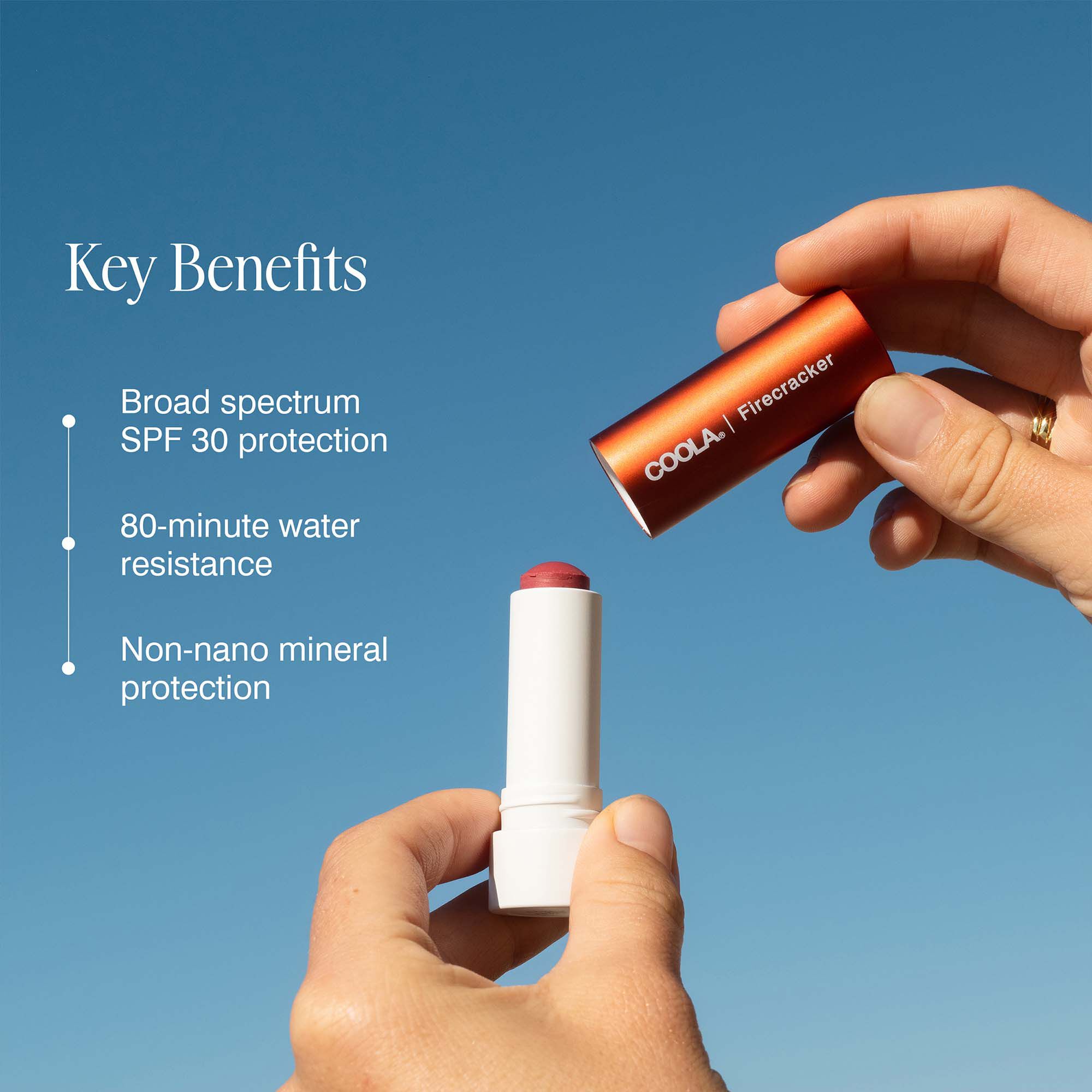 COOLA Mineral Liplux SPF 30 Lip Balm, .15 oz., Firecracker, large