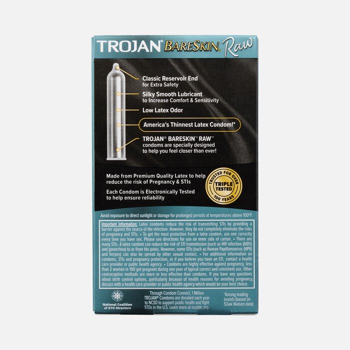 Trojan Latex Condom BareSkin Raw, 10 ct., , large