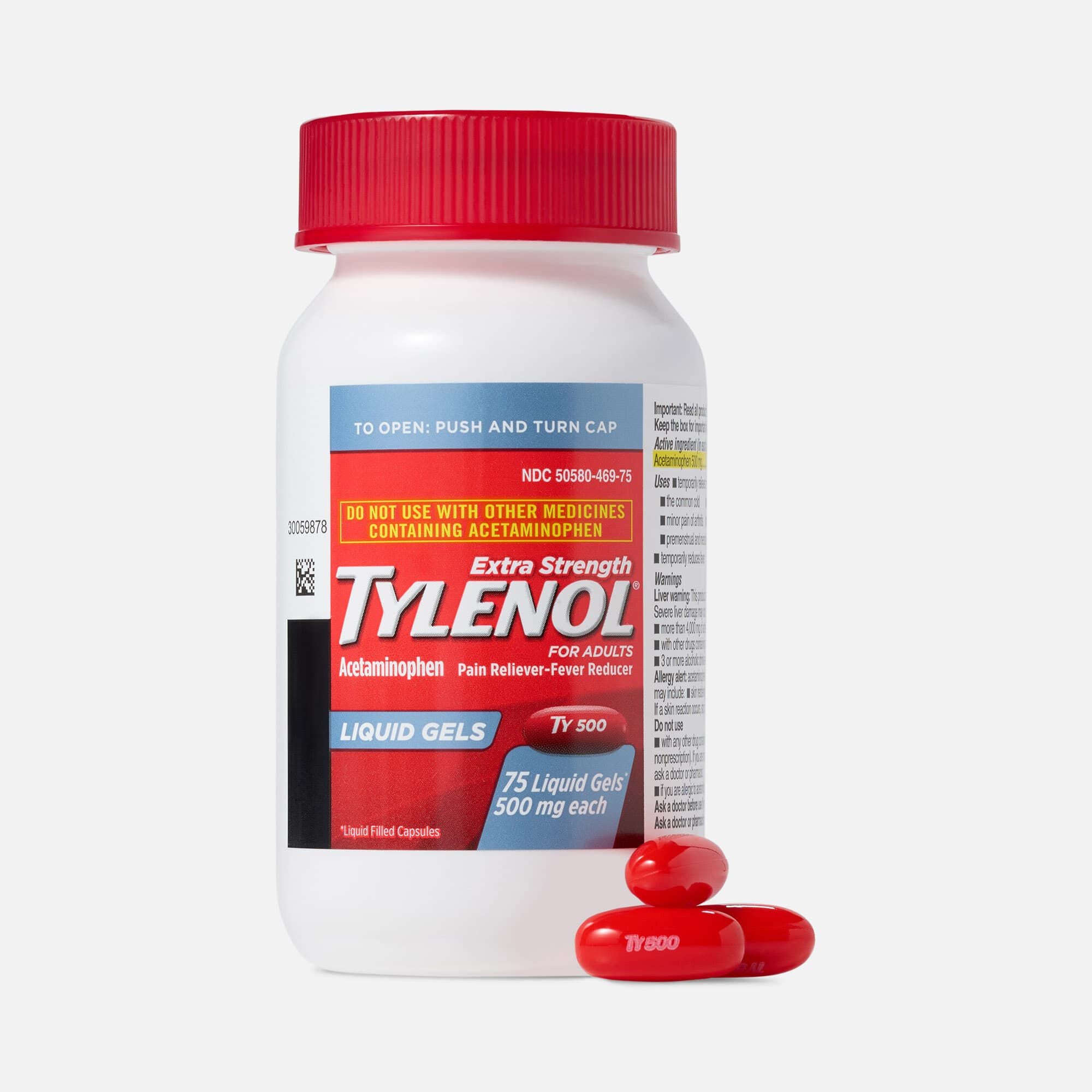Tylenol® Extra Strength Liquid Gels, 75 ct., , large