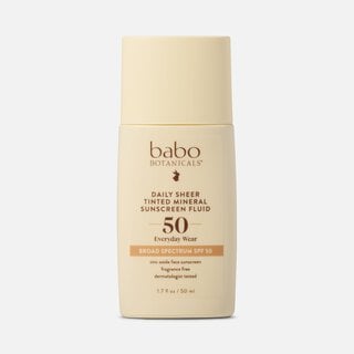 Babo Botanicals Daily Sheer Tinted Mineral Sunscreen Fluid, SPF 50, 1.7 fl oz., , large