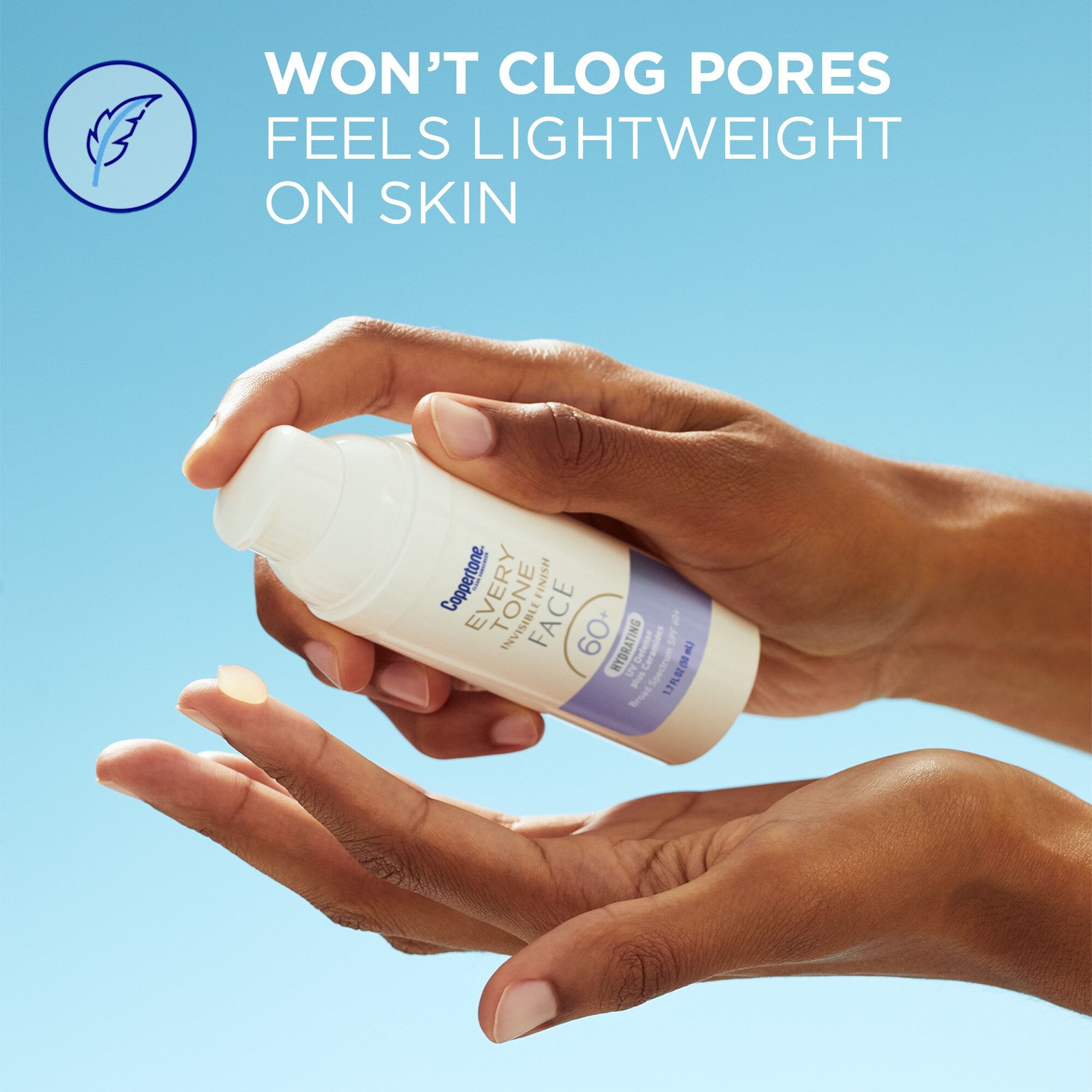 Coppertone Every Tone Invisible Finish Hydrating UV Defense Face Sunscreen, SPF 60+, 1.7 fl oz., , large