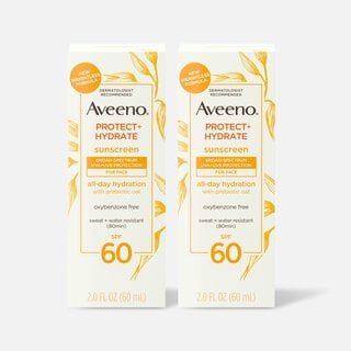 Aveeno Protect + Hydrate Face Lotion, SPF 60, 2 oz. (2-Pack), , large