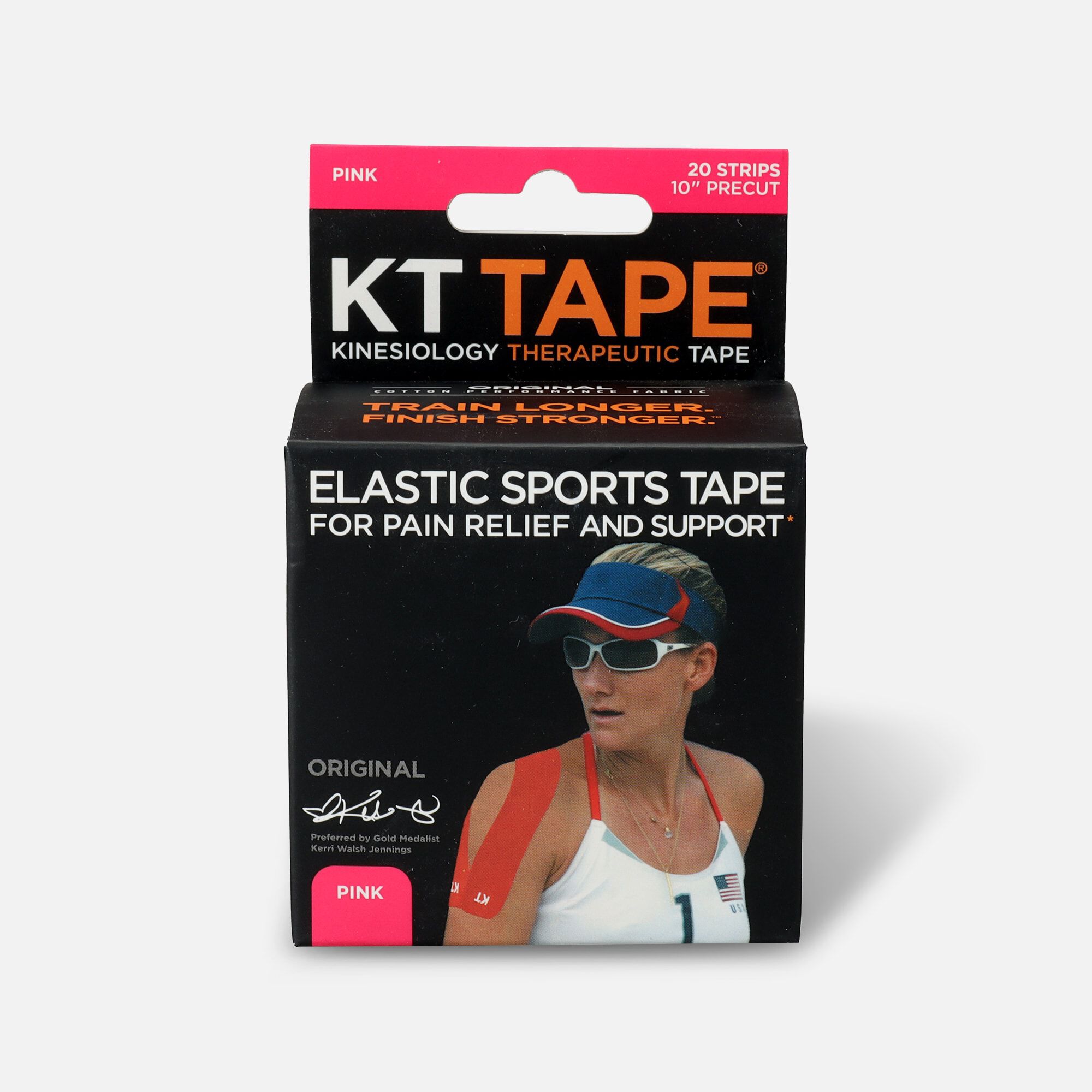 KT TAPE Original, Pre-cut, 20 Strip, Cotton, Pink