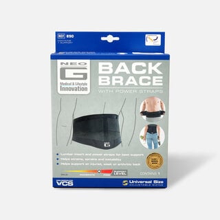Neo G Back Brace with Power Straps, One Size, , large