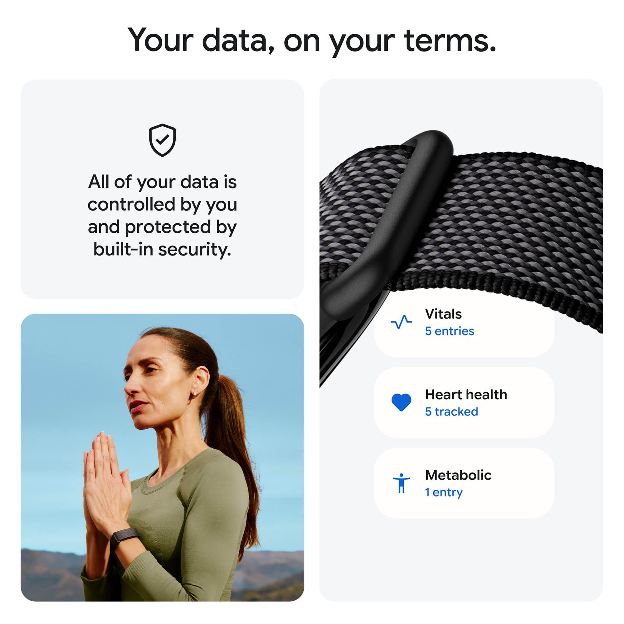 Google Fitbit Air, Screenless Fitness and Health Tracker, One Size, Obsidian, large