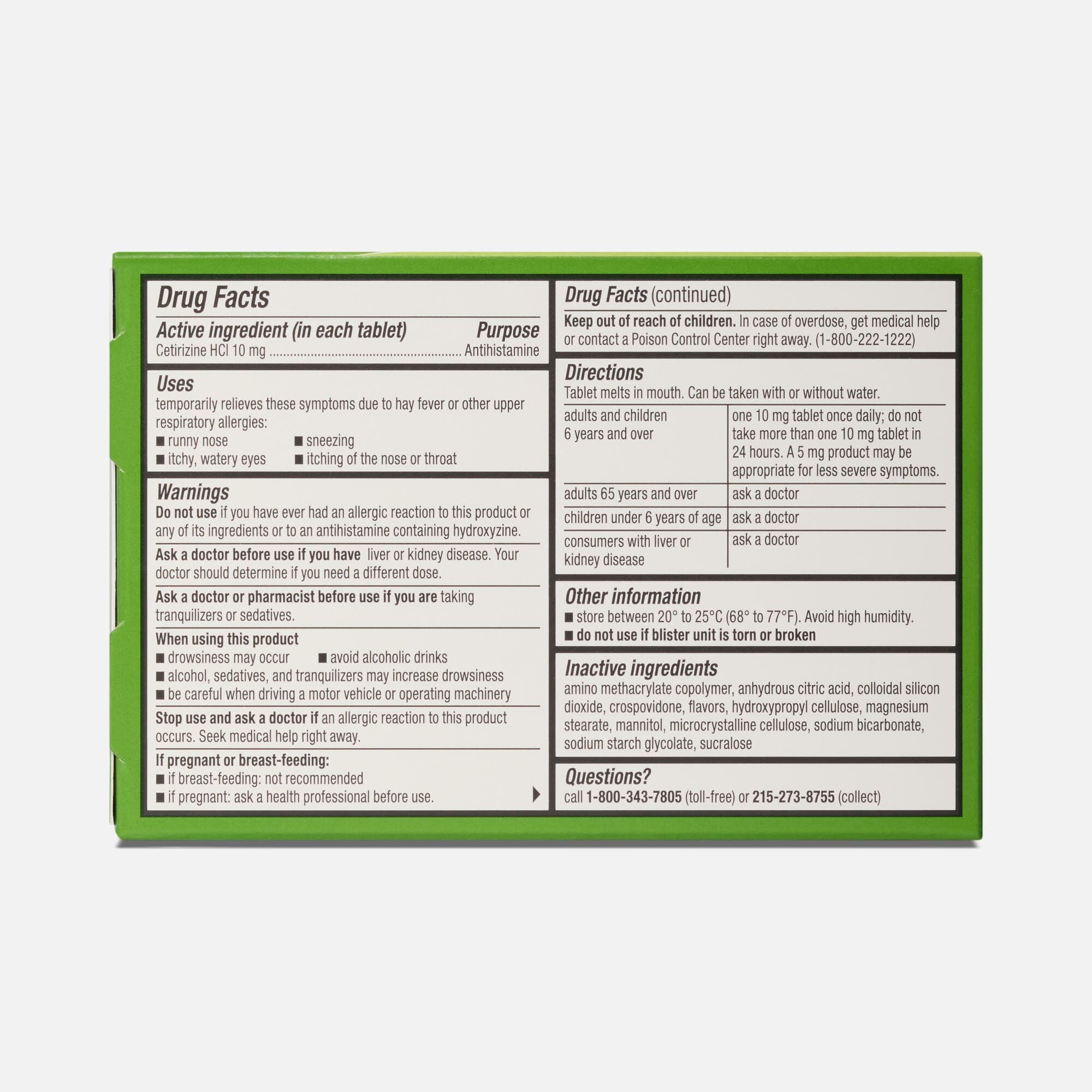 Zyrtec® Dye-Free Allergy Relief Dissolve Tabs, Citrus, 24 ct., , large