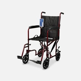 Drive Lightweight Transport Chair, 19", Red, , large