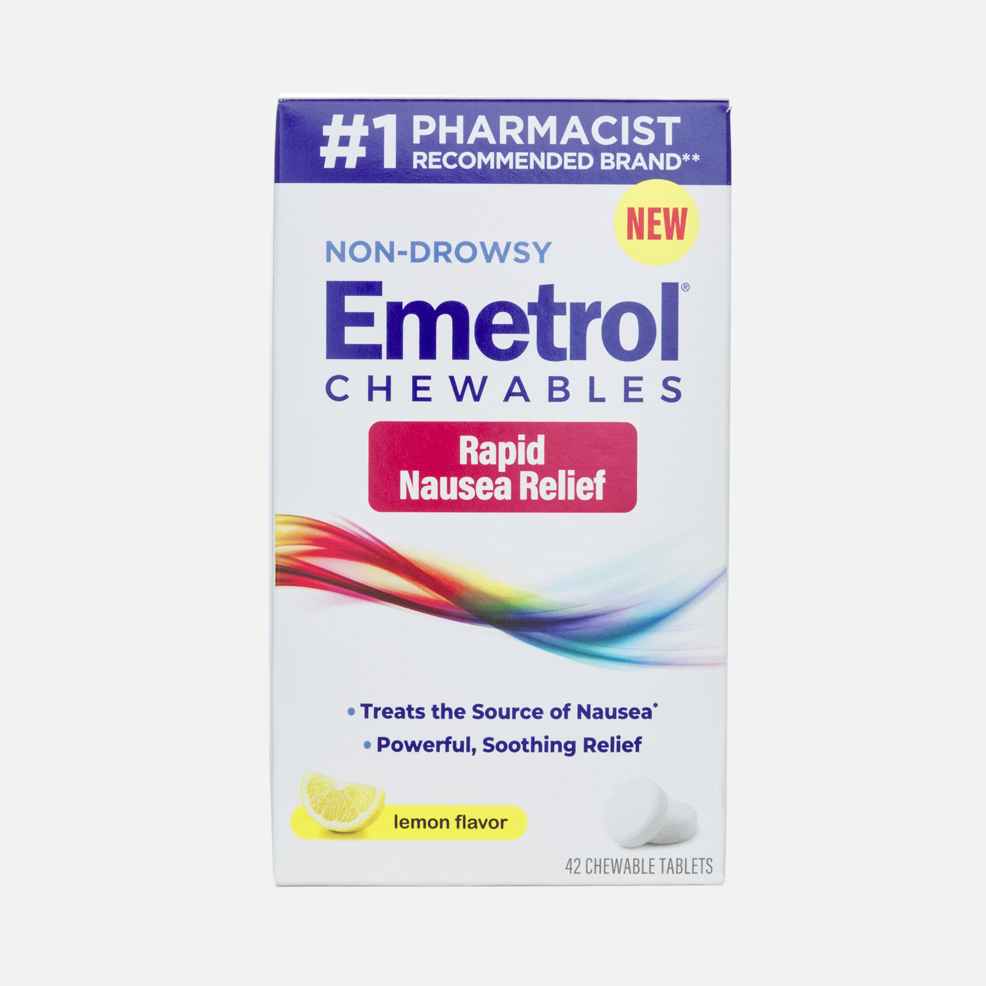 Emetrol  Chewable Tablets  for Rapid Nausea Relief, Lemon, 42 ct., , large