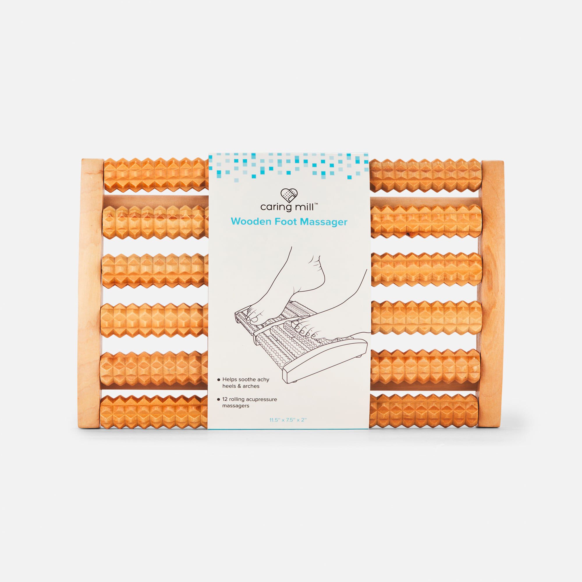 Caring Mill™  Foot Pain Relief Multi Roller, Wood, , large