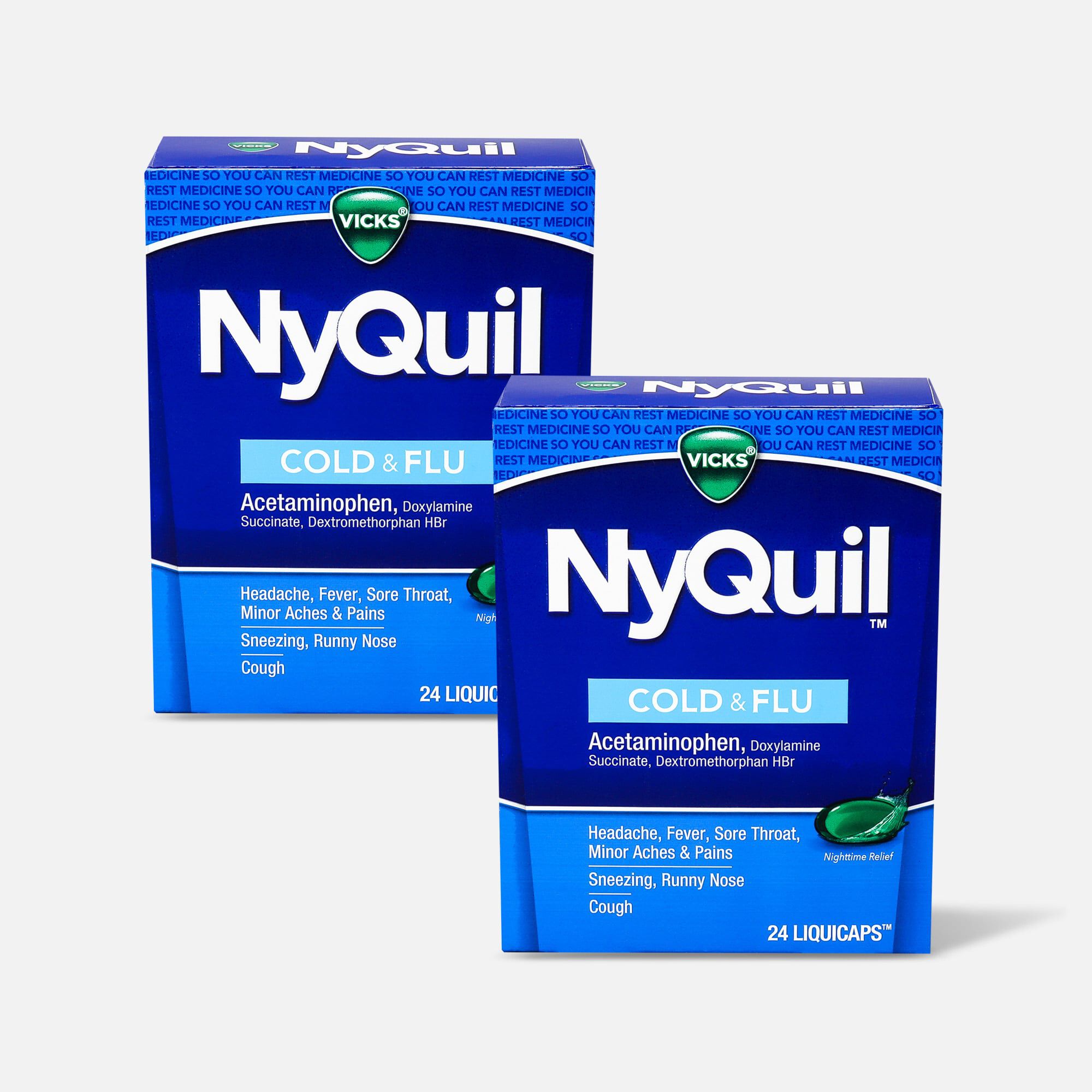 Vicks NyQuil Cold and Flu Liquicaps, 24 ct. (2-Pack), , large
