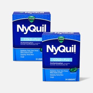 Vicks NyQuil Cold and Flu Liquicaps, 24 ct. (2-Pack)