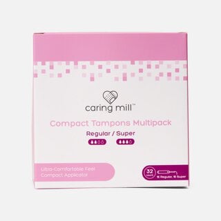 Caring Mill™ Super+Regular Compact Tampons, 32 ct.