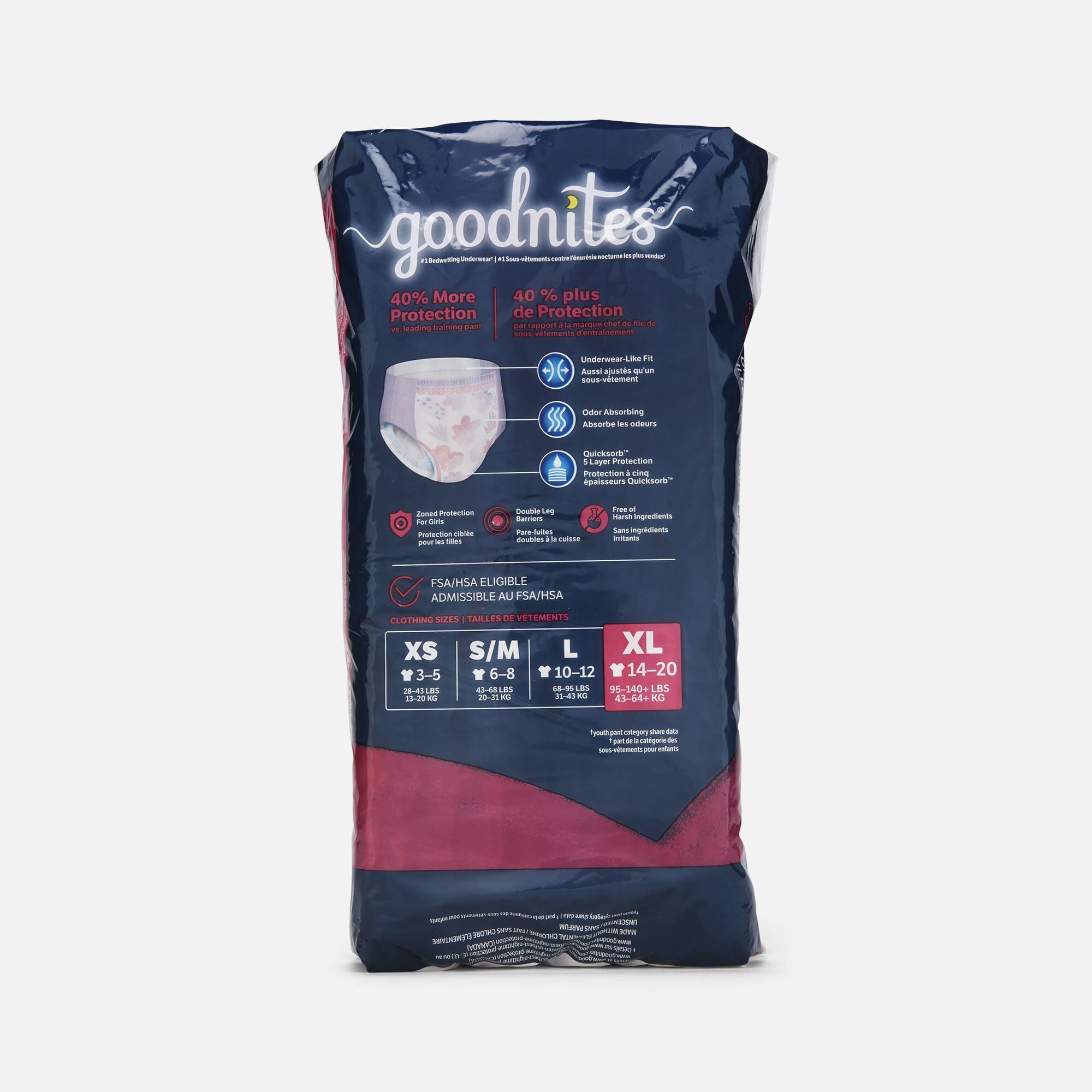 Goodnites Girls’ Nighttime Bedwetting Underwear, , large