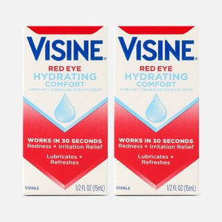 Visine Red Eye Hydrating Comfort Lubricating Eye Drops, .5 fl oz. (2-Pack), , large