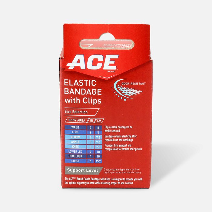 Ace Elastic Bandage with Clips - Black, , large