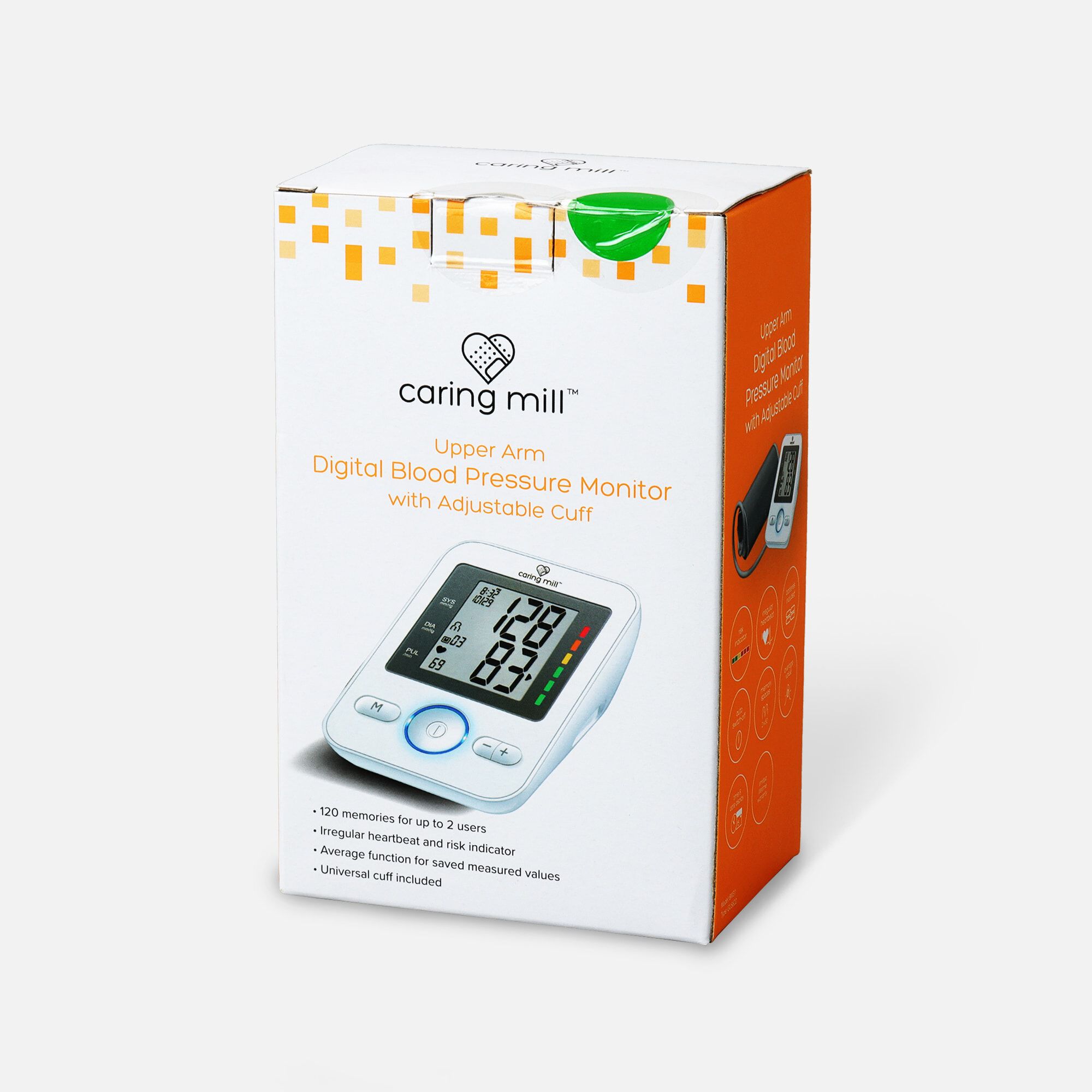 Caring Mill™ Upper Arm Digital Blood Pressure Monitor with Adjustable Cuff, , large