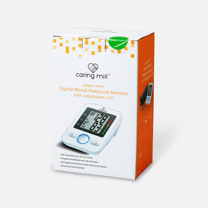 Caring Mill™ Upper Arm Digital Blood Pressure Monitor with Adjustable Cuff, , large
