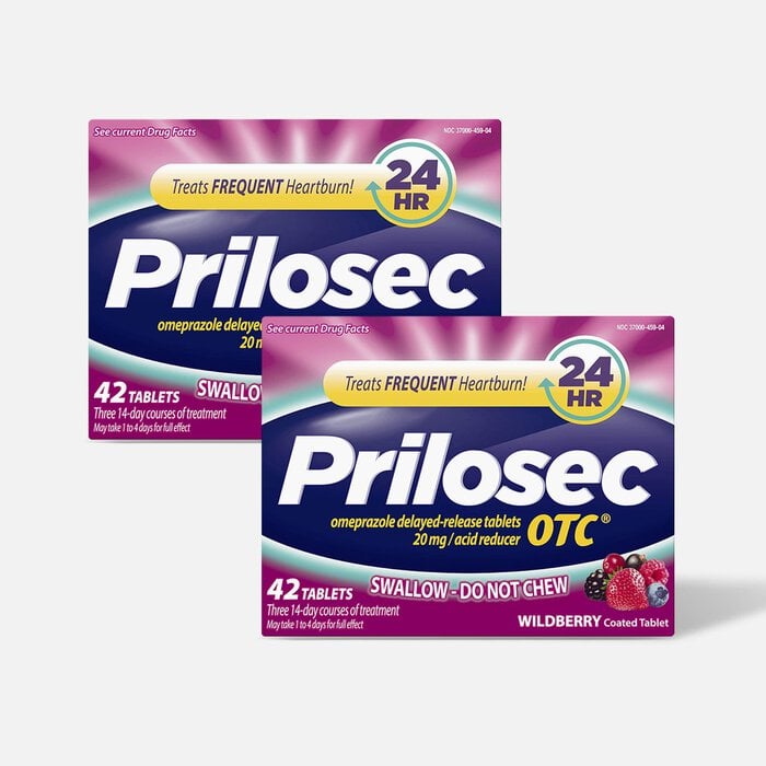 Prilosec OTC Heartburn Relief and Acid Reducer Tablets, Wildberry, 42 ct. (2-Pack), , large