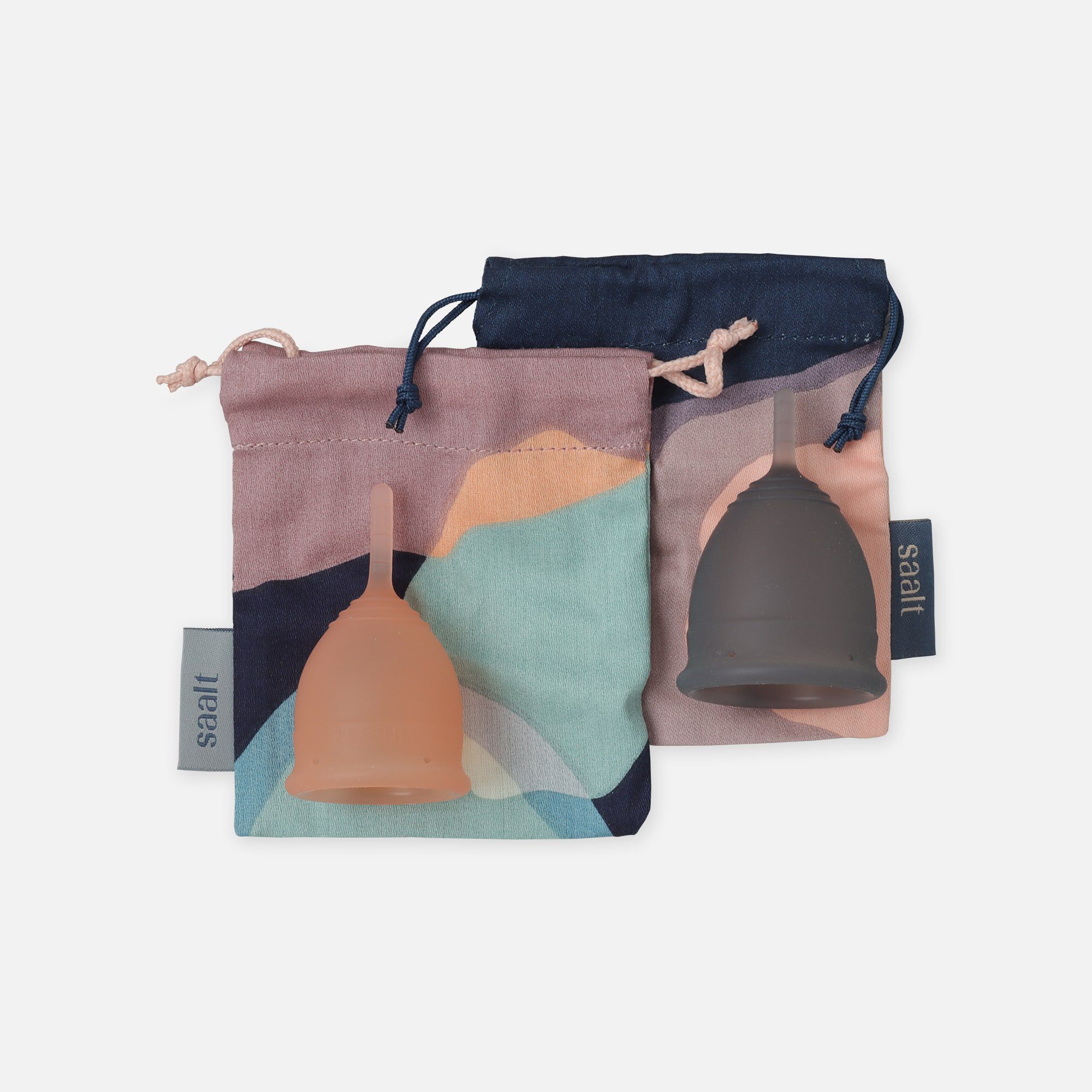Saalt Soft Menstrual Cup, Duo Pack, Desert Blush, Small and Mist Grey, Regular, , large