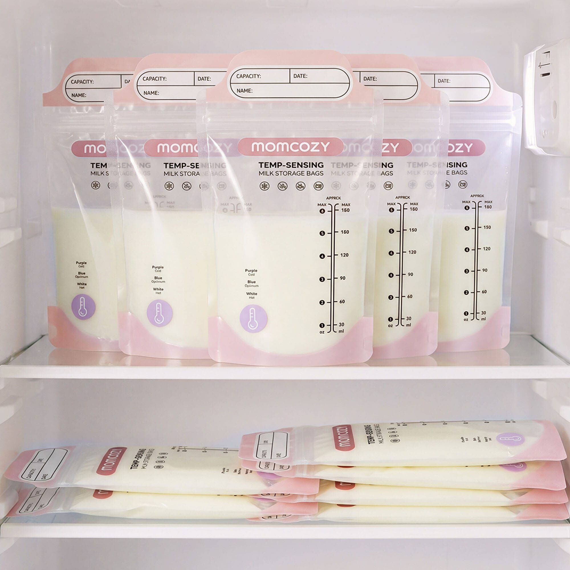 Momcozy Temp-Sensing Breastmilk Storage Bags, 120 ct., , large