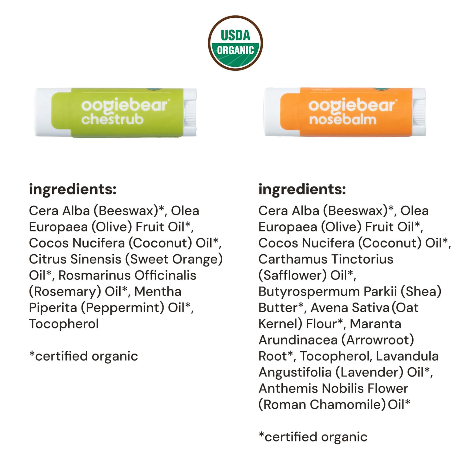 Oogiebear Organic Mini Nosebalm and Chestrub, , large