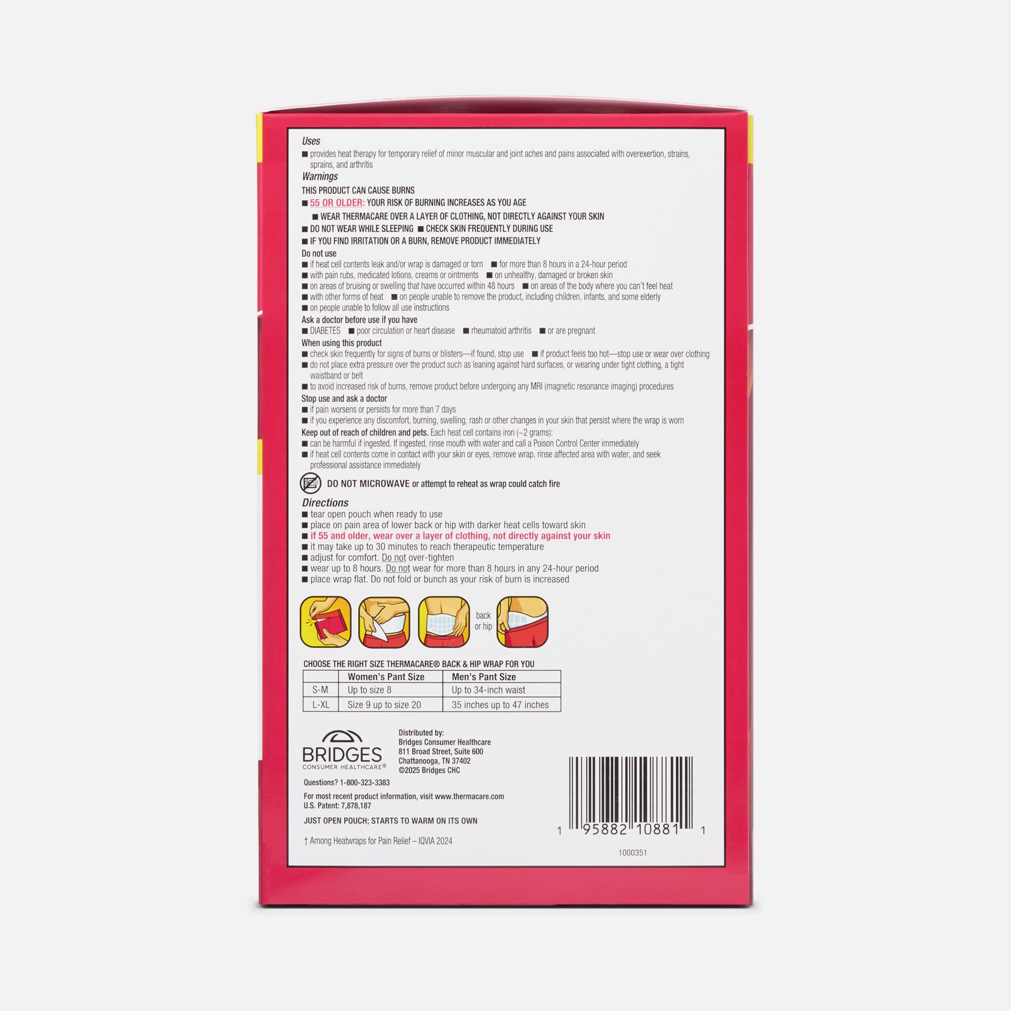 ThermaCare Heatwraps, Lower Back and Hips, L/XL, 8 ct., , large
