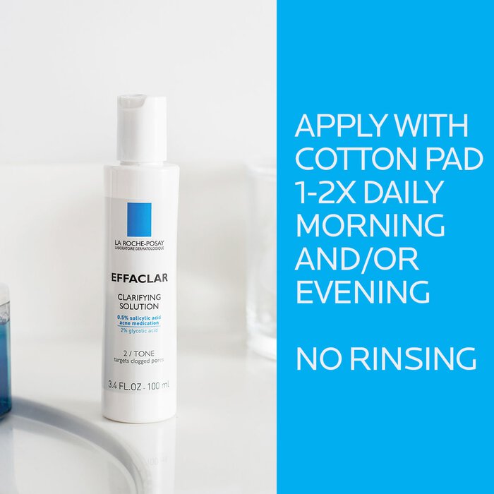 La Roche-Posay Effaclar Clarifying Solution Acne Toner with Salicylic Acid, 6.76 oz., , large