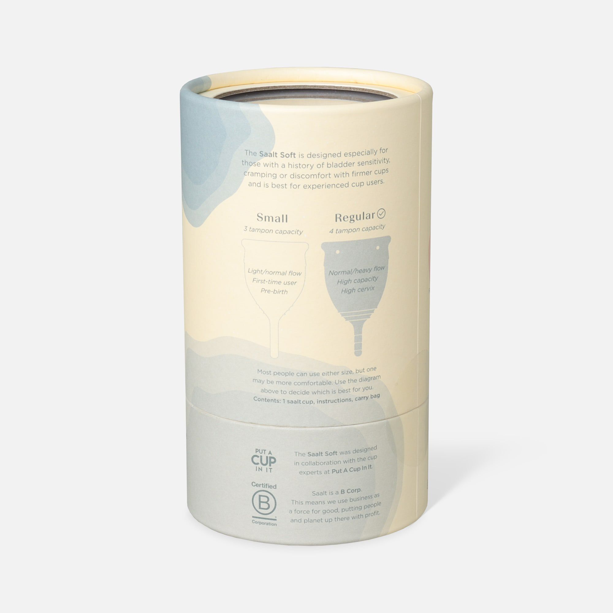 Saalt Soft Menstrual Cup, Duo Pack, Desert Blush, Small and Mist Grey, Regular, , large