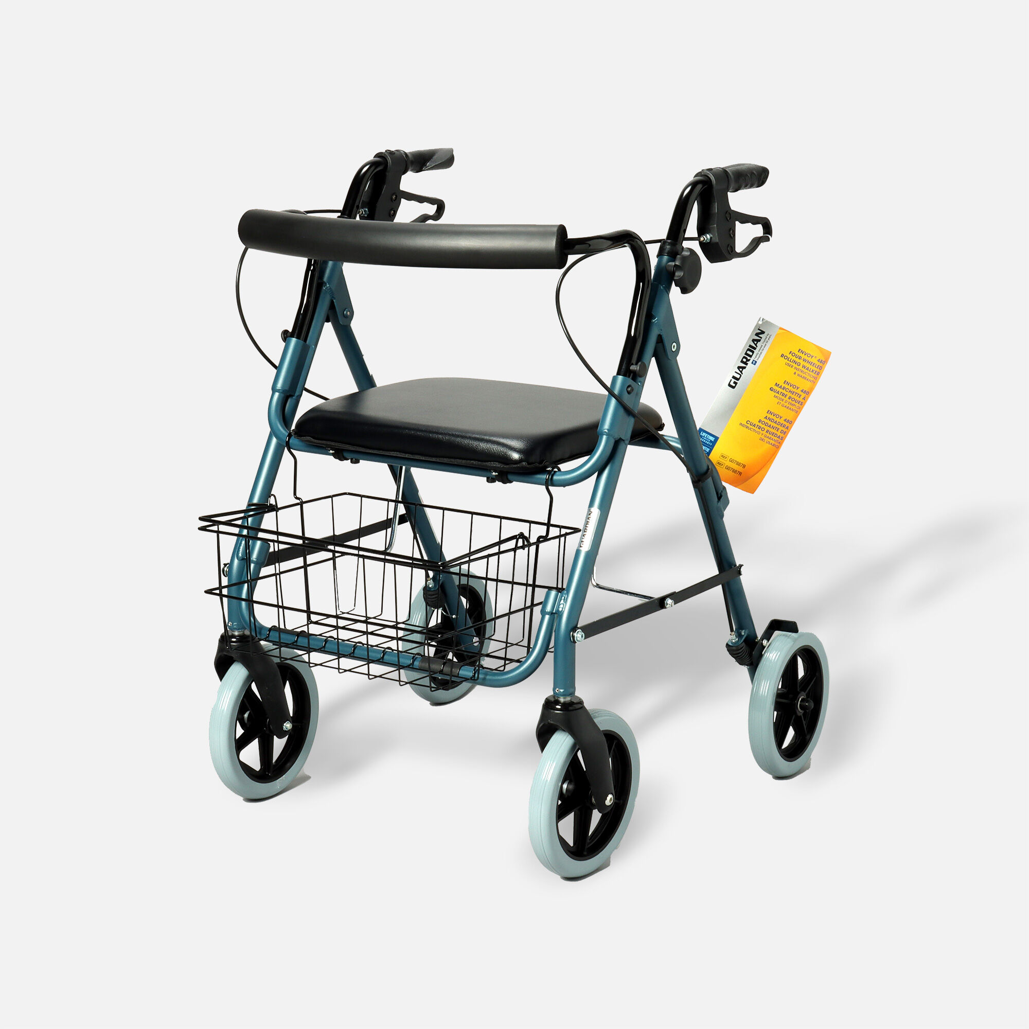 Guardian Envoy 480 Delux Rolling Walker - Blue