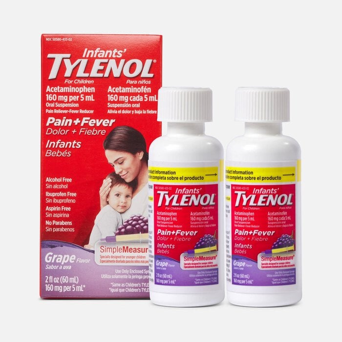 Tylenol Pain Reliever and Fever Reducer, Infant, Simple Measure, Grape, 2 fl oz. (2-Pack), , large