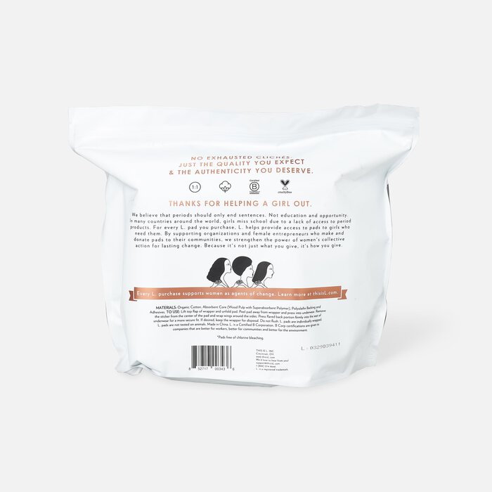 L. Chlorine Free Ultra Thin Pads, Organic Cotton, , large