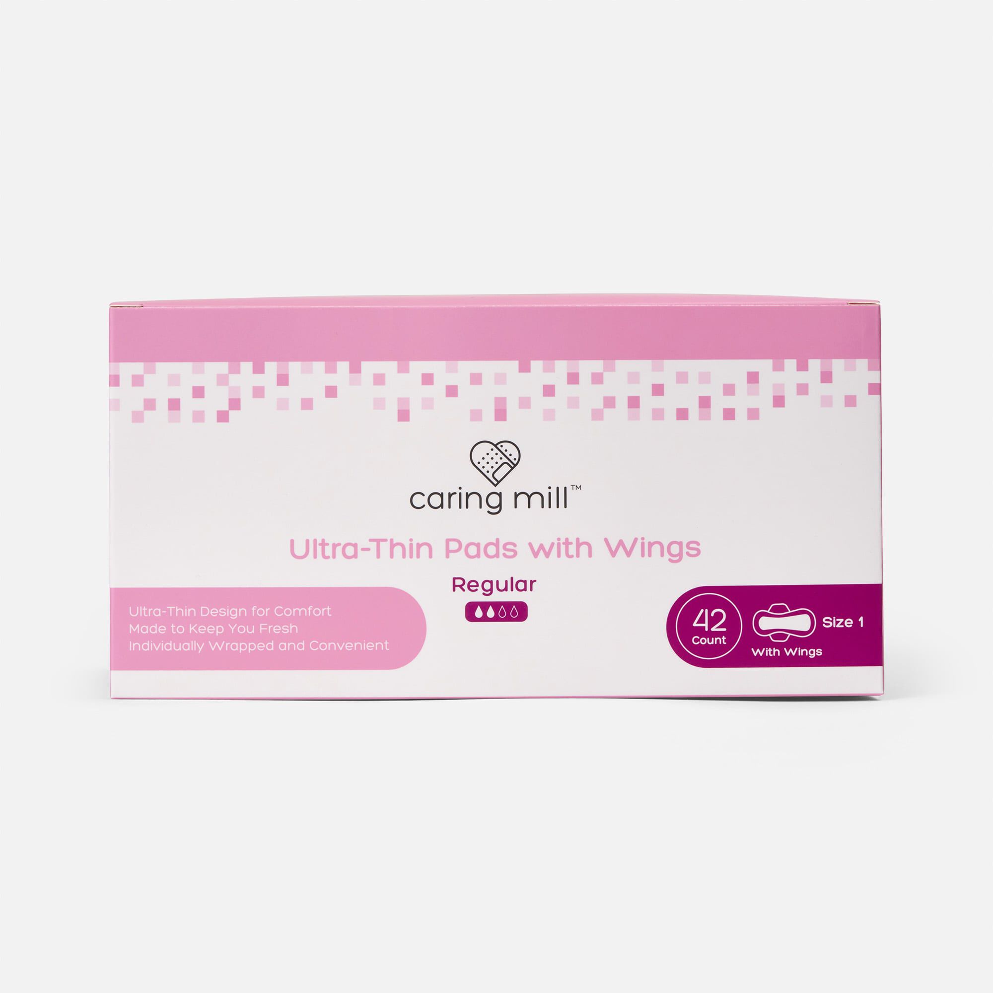 Caring Mill™ Ultra Thin Pads With Wings Size 1, 42 ct., , large