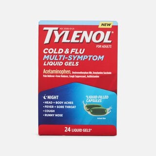 Tylenol Cold & Flu Multi-Symptom Night Liquid Gels, 24 ct., , large