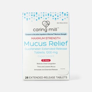 Caring Mill™ Mucus-ER Max Guaifenesin Extended-Release Bi-Layer Tablets, 28 ct.