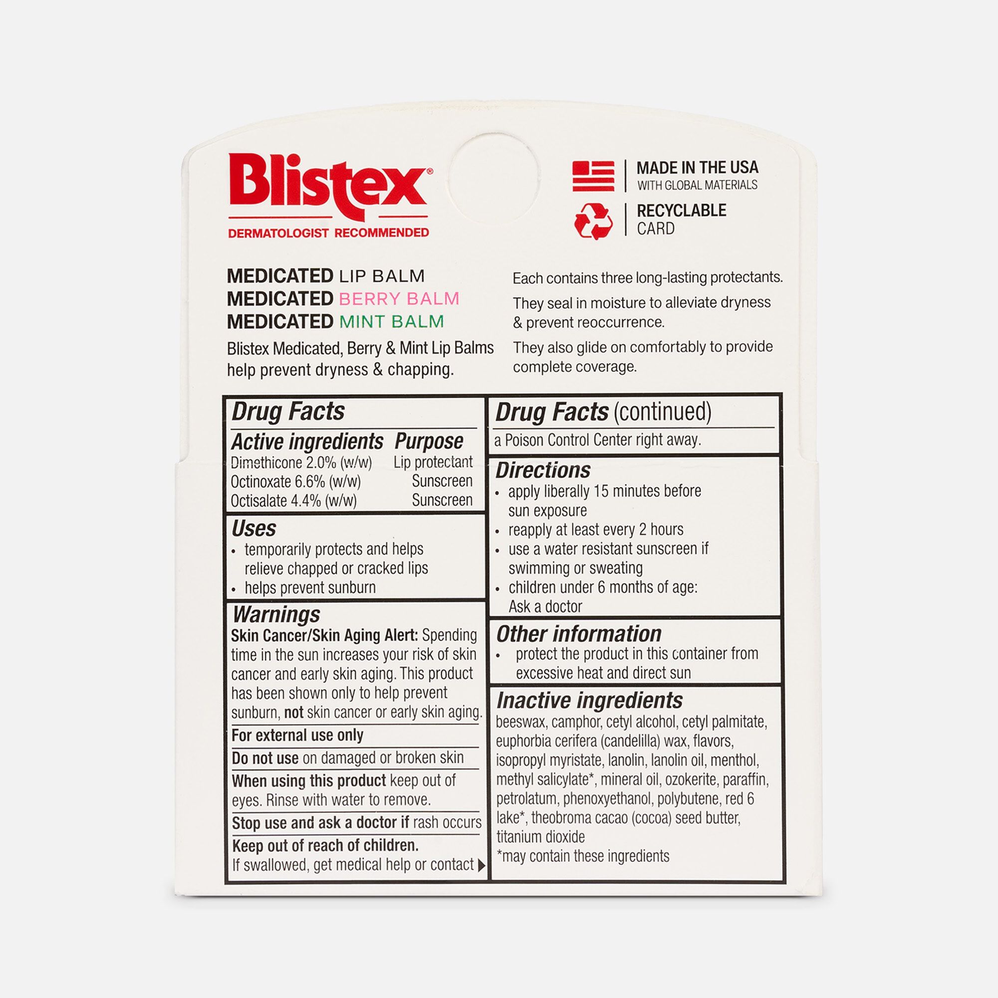 Blistex Assorted Medicated Lip Balm - 3 Pack, , large
