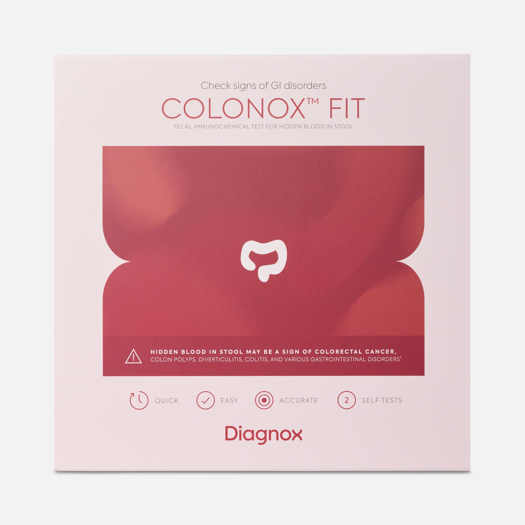 Diagnox Colonox™ FIT At-Home Stool Test Kit for Detecting GI Disorders, 2 Pack, , large
