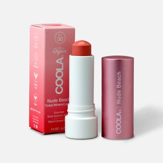COOLA Mineral Liplux SPF 30 Nude Beach Lip Balm, .15 oz.