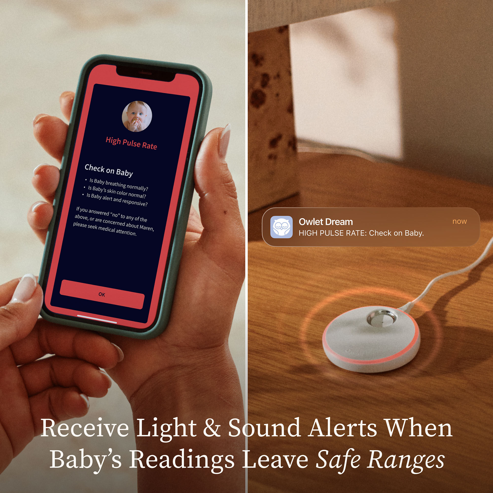 Owlet Dream Sock Baby Monitor, Mint, Mint, large