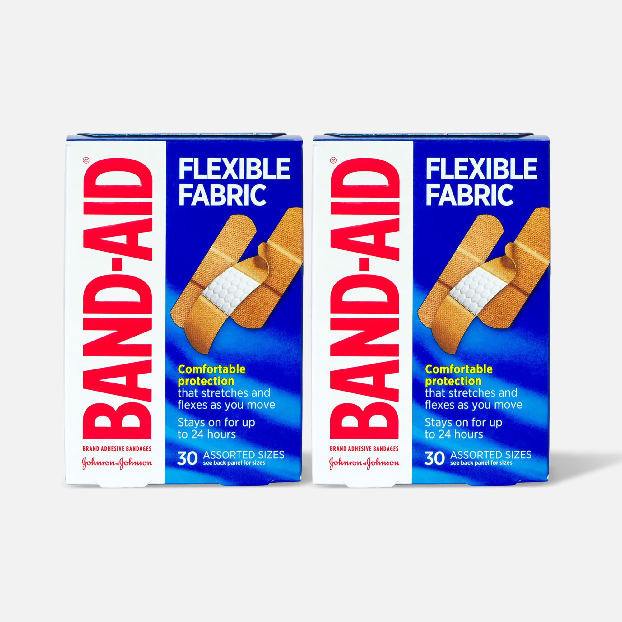 BAND-AID® Flexible Fabric Adhesive Bandages, Assorted, 30 ct. (2-Pack), , large