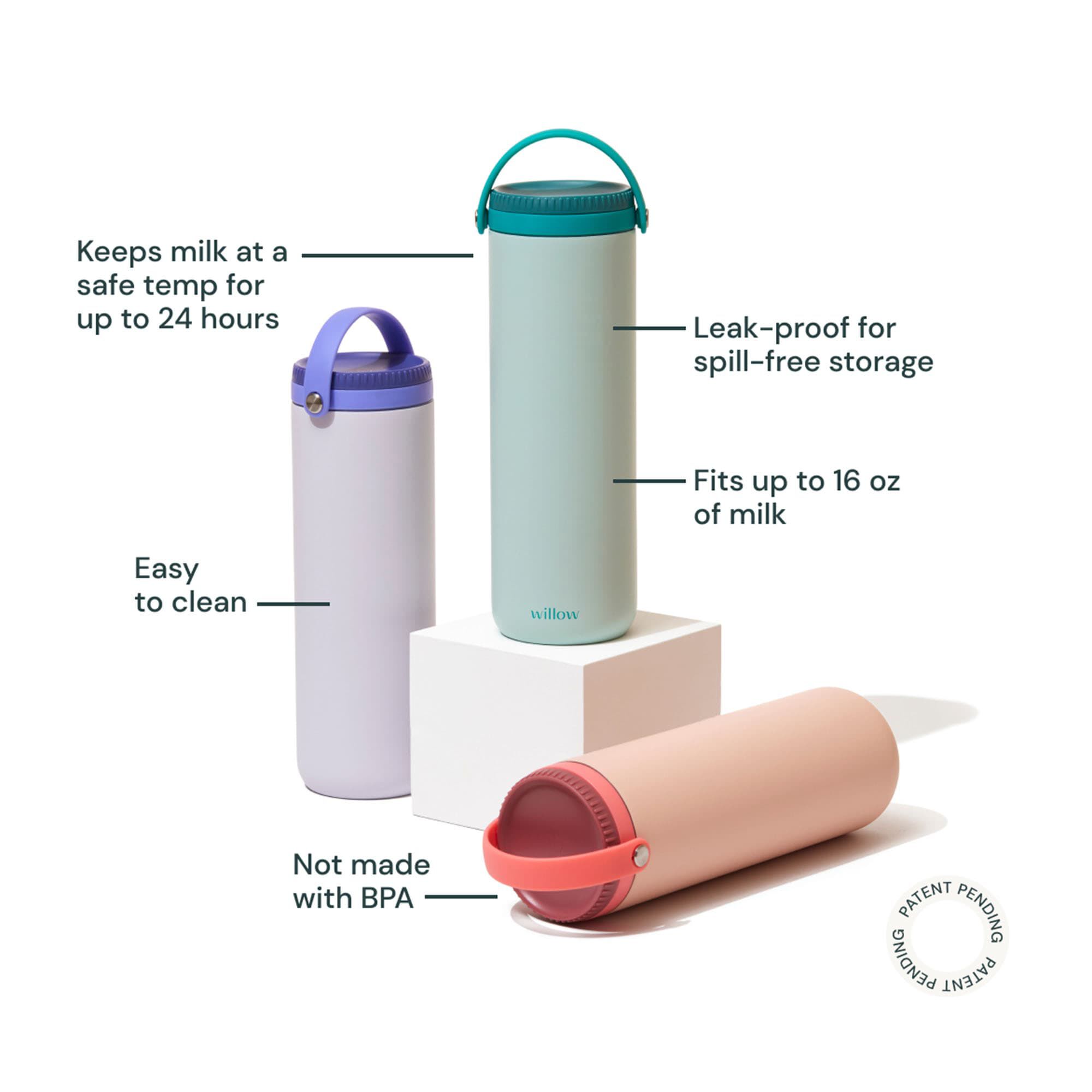 Willow Portable Breast Milk Cooler, 16 oz. Capacity, Teal, large
