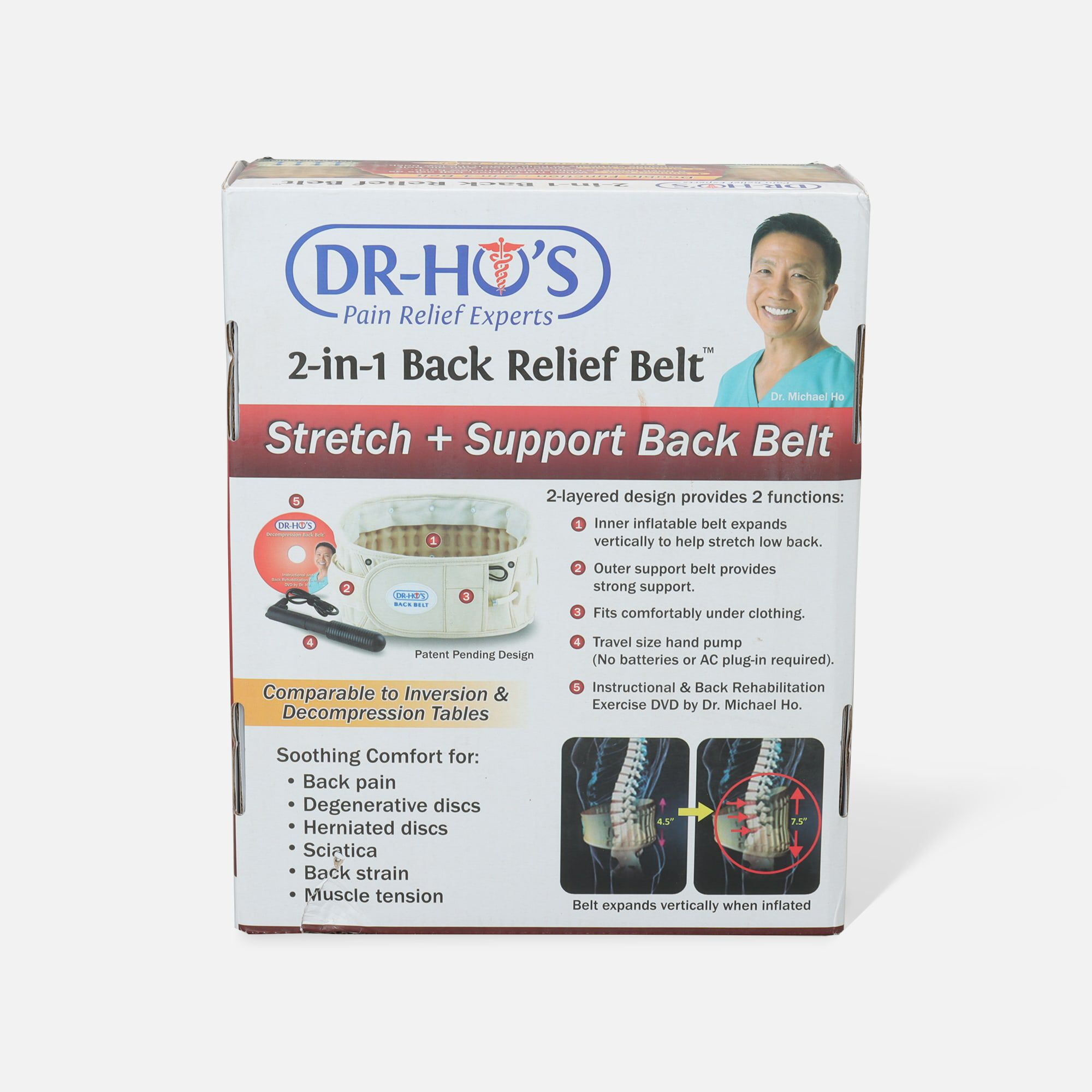 DR-HO'S 2-in-1 Back Decompression Belt (Size A 25" to 41"), , large
