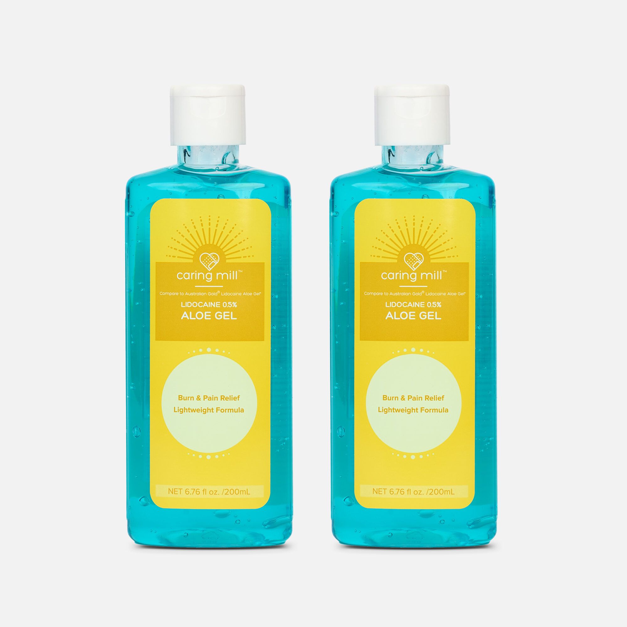 Caring Mill™ Aftersun Cooling Gel With Lidocaine Aloe Vera Value, 6.76 oz. (2-Pack), , large