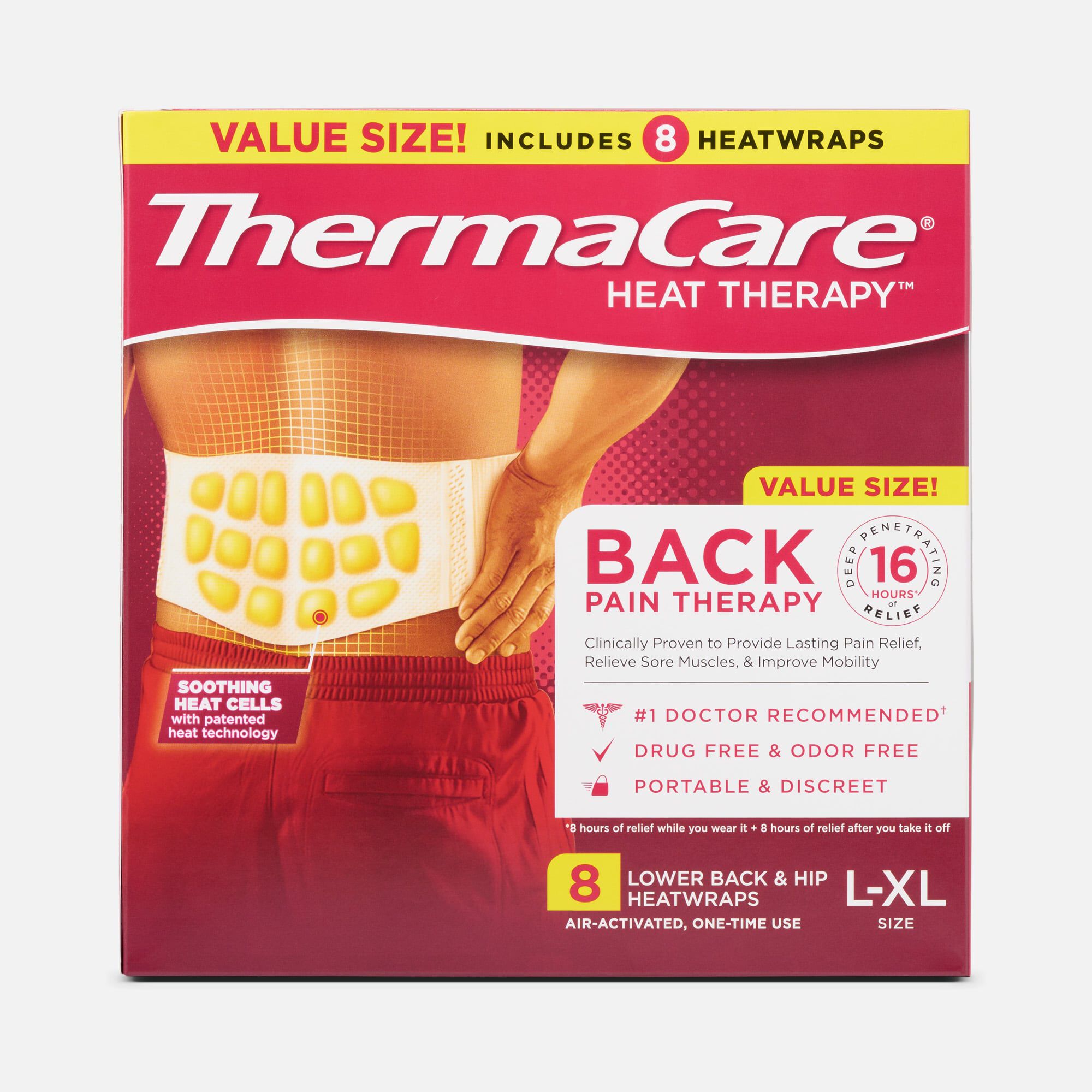 ThermaCare Heatwraps, Lower Back and Hips, L/XL, 8 ct., , large