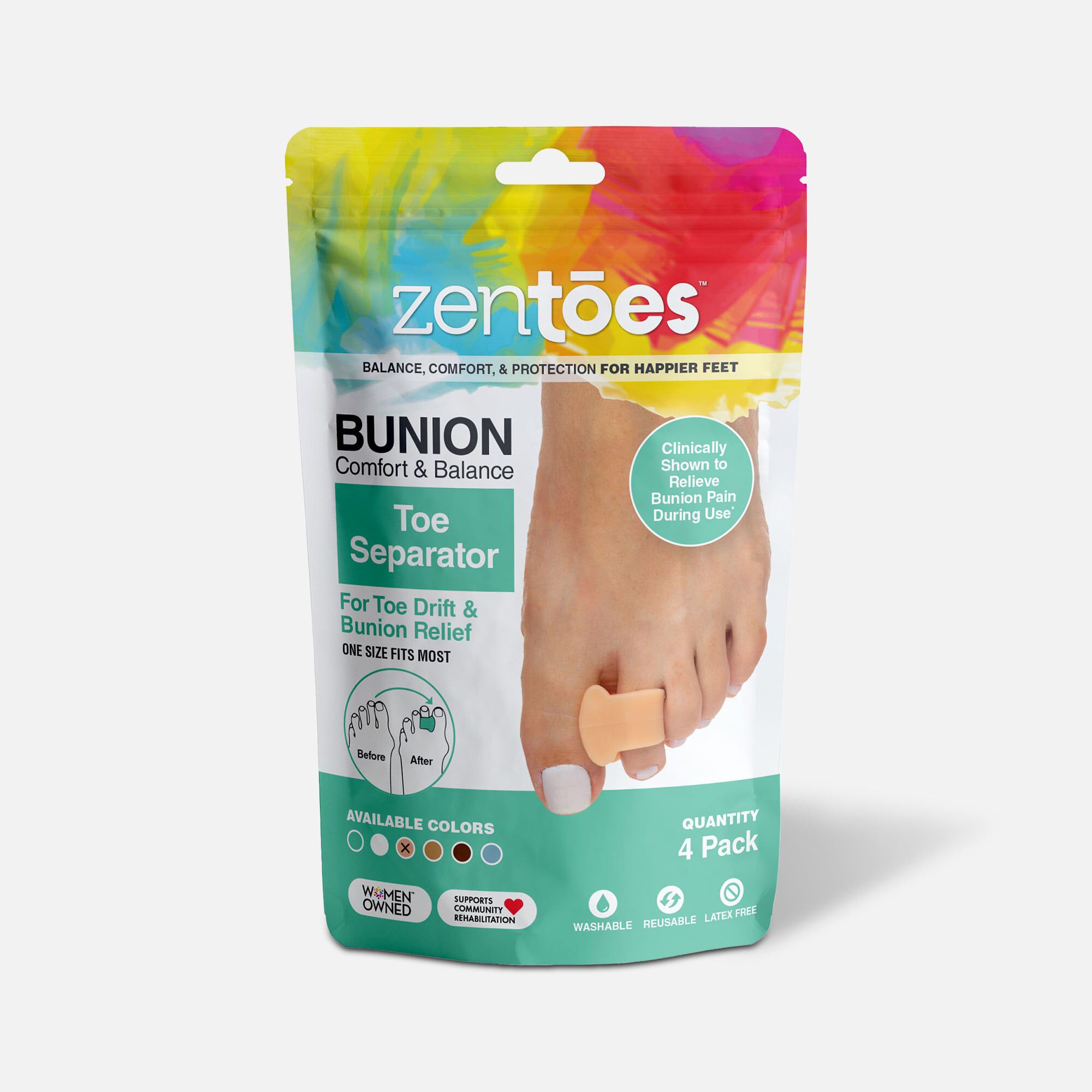 ZenToes Single Loop Toe Spacer for Bunions - 4-Pack, , large